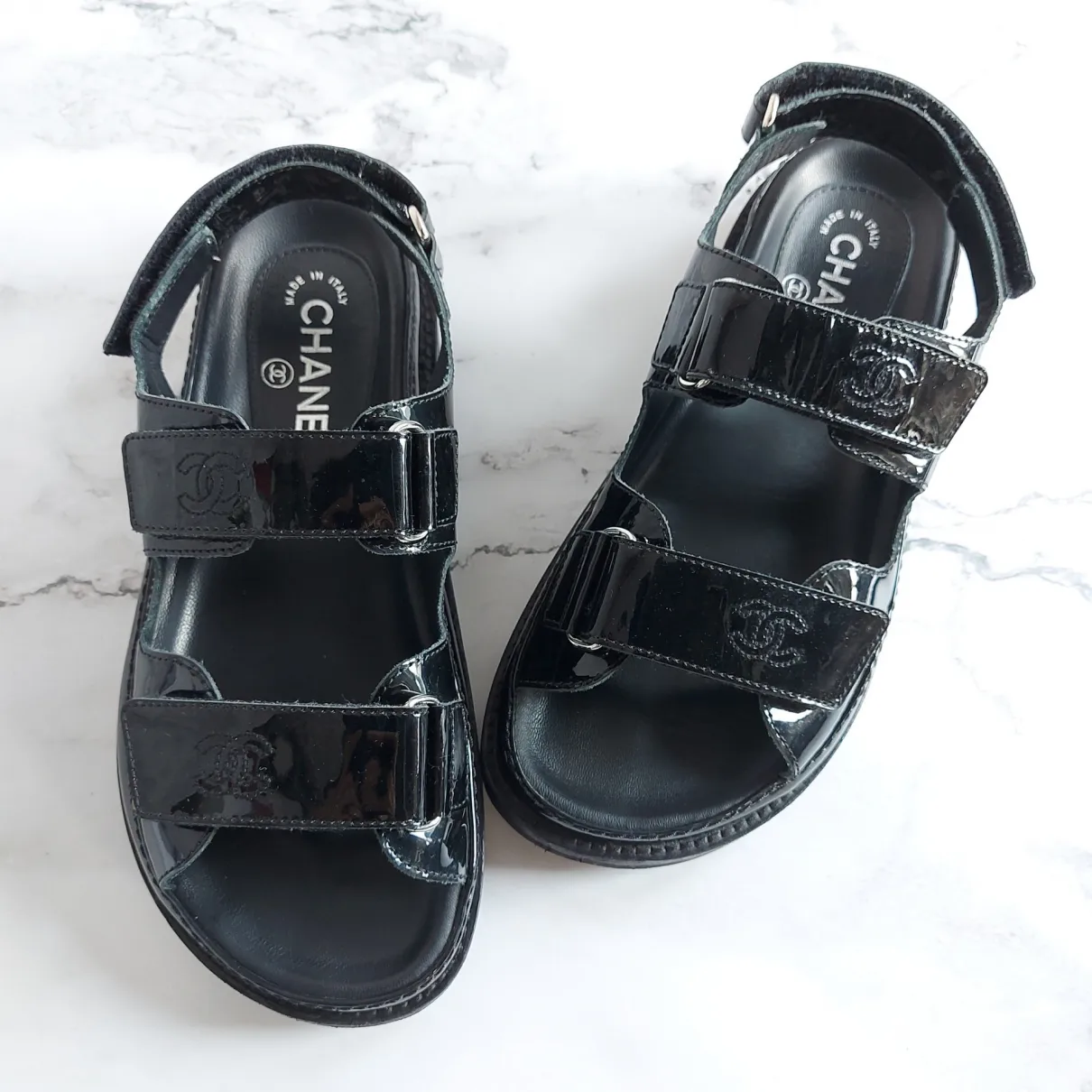 Chanel Patent Leather Sandals